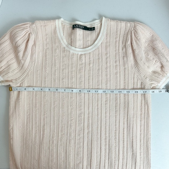 Lauren Ralph Lauren Peach Trevona Short Sleeve Sweater Size Extra Large - Picture 11 of 12